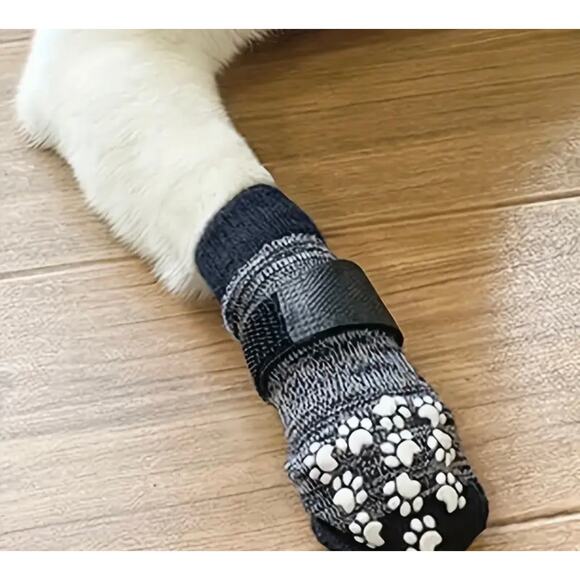4-Piece Adjustable Non-Slip protective Dog Socks-Nylon/Cotton - Picture 9 of 9
